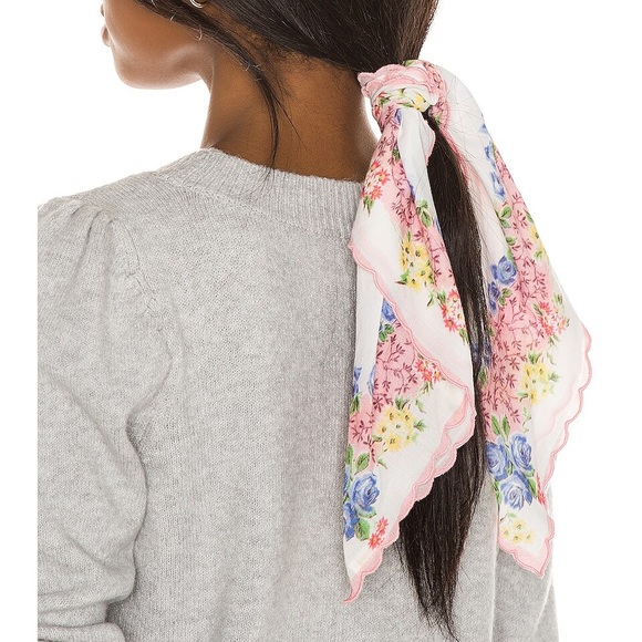 LoveShackFancy Accessories - NWT LoveShackFancy Fresco Bandana Hot Pink Confetti O/S